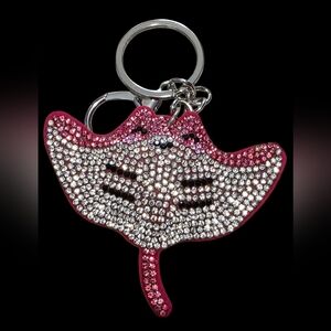 Pink Rhinestone Stingray Bag Charm | Keychain
